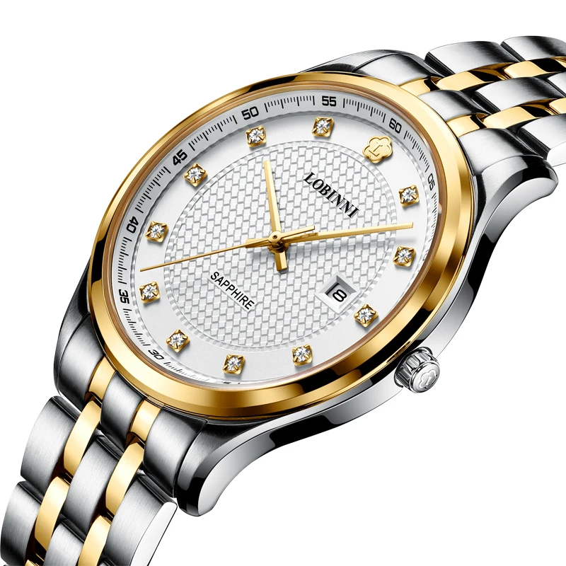 Швейцария LOBINNI мужской роскошный бренд часов Япония Citizen кварцевые мужские наручные часы календарь Сапфировая сталь мировое время