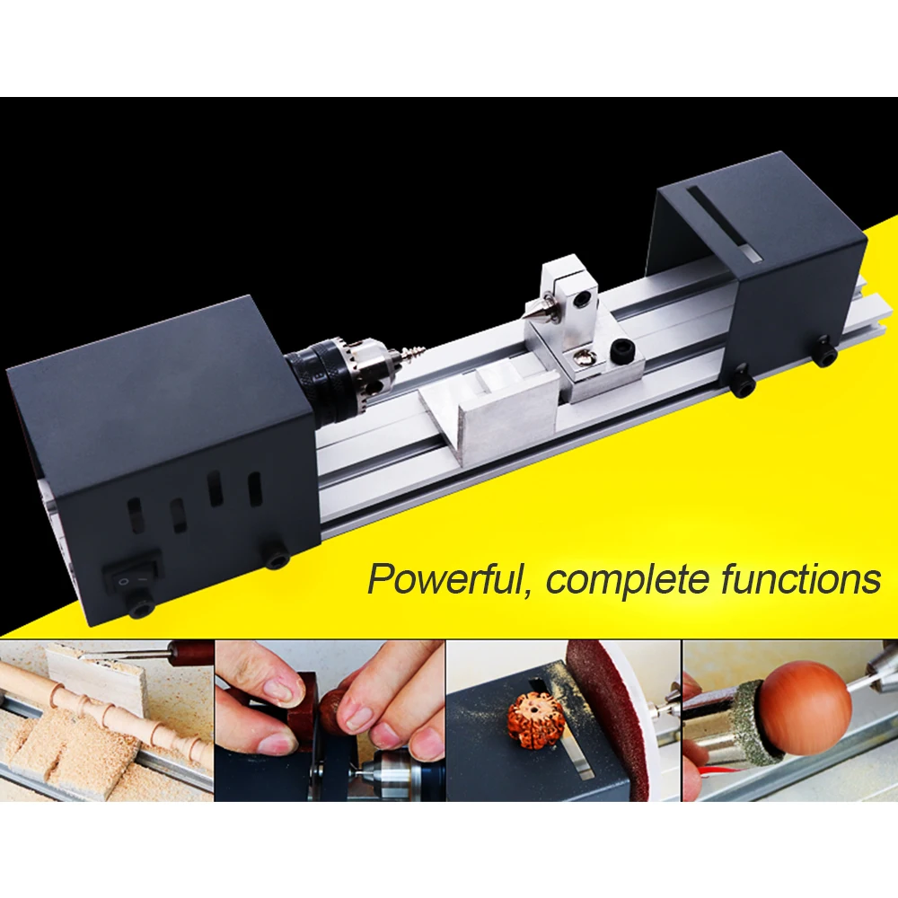 

Mini Lathe Beads Polisher Machine Woodworking Craft DIY Rotary Tool Set Standard Version EU Plug
