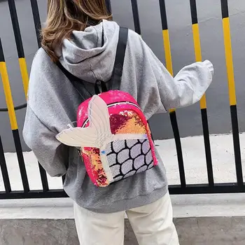 

Cute Cartoon Sequins Backpack Fish Tail Women Bag Kawaii Girls Zipper Schoolbag Travel Large Capacity Shoulder Bags Bolsas Mujer