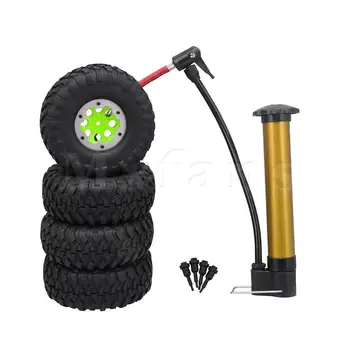 

Mxfans RC1: 10 Inflatable Tires & Silver Beadlock 8-Hole Green Rim Pack of 4