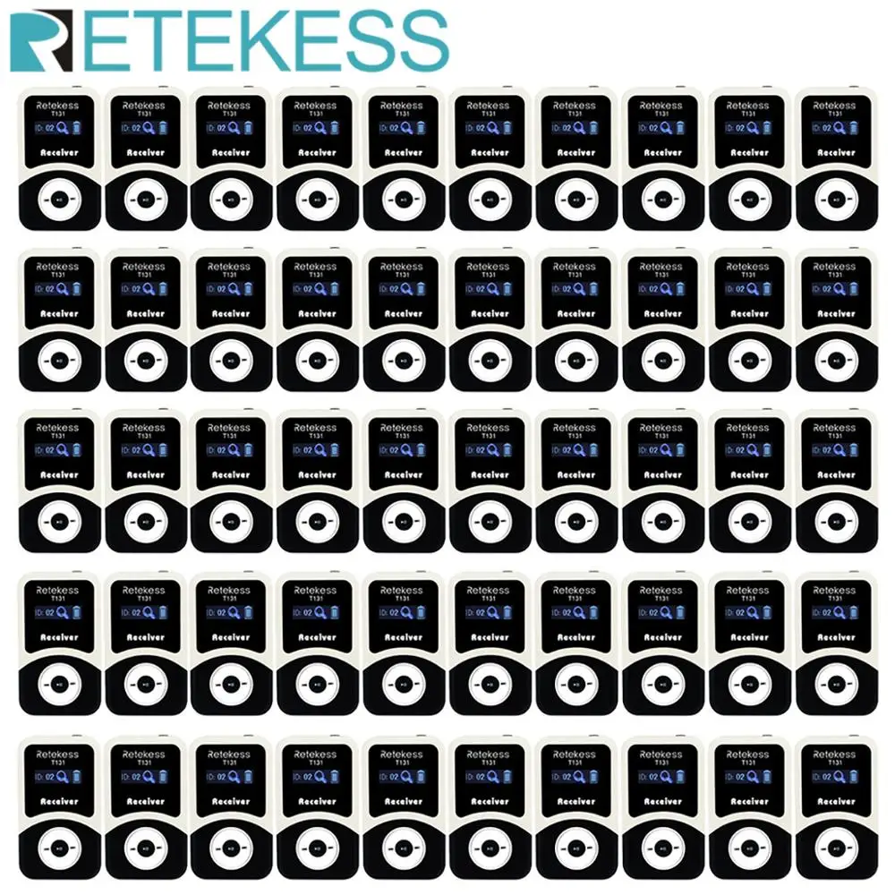 Беспроводной приемник Retekess T131 для системы гидов 50 шт. система обучения