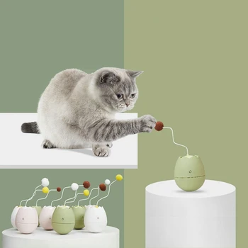 

Pet Cat Interactive Toy Plastic Electric Automatic Teaser Cat Ball Toy Replaceable Attachment Interactive Tumbler