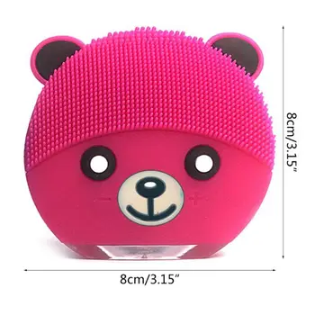 

Cute bear Electric Face Cleansing Brush Vibration Waterproof Facial Cleanser USB Rechargeable Adjustable Speed Silicone Brushes