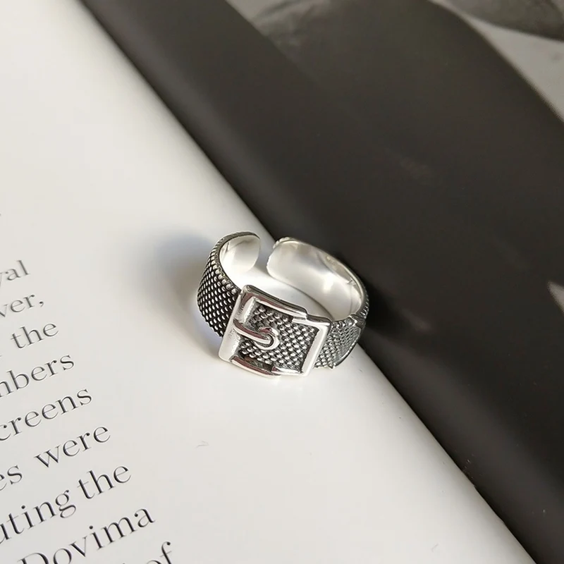 Винтажный металл серебристого цвета Панк цепь крест Открытые Кольца ремень