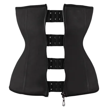 

Zip Latex Waist Trainer 25 Steel Bones Plus Size Corset Belt Modeling Strap Body Shaper Colombian Girdles Waste Trainers Firm