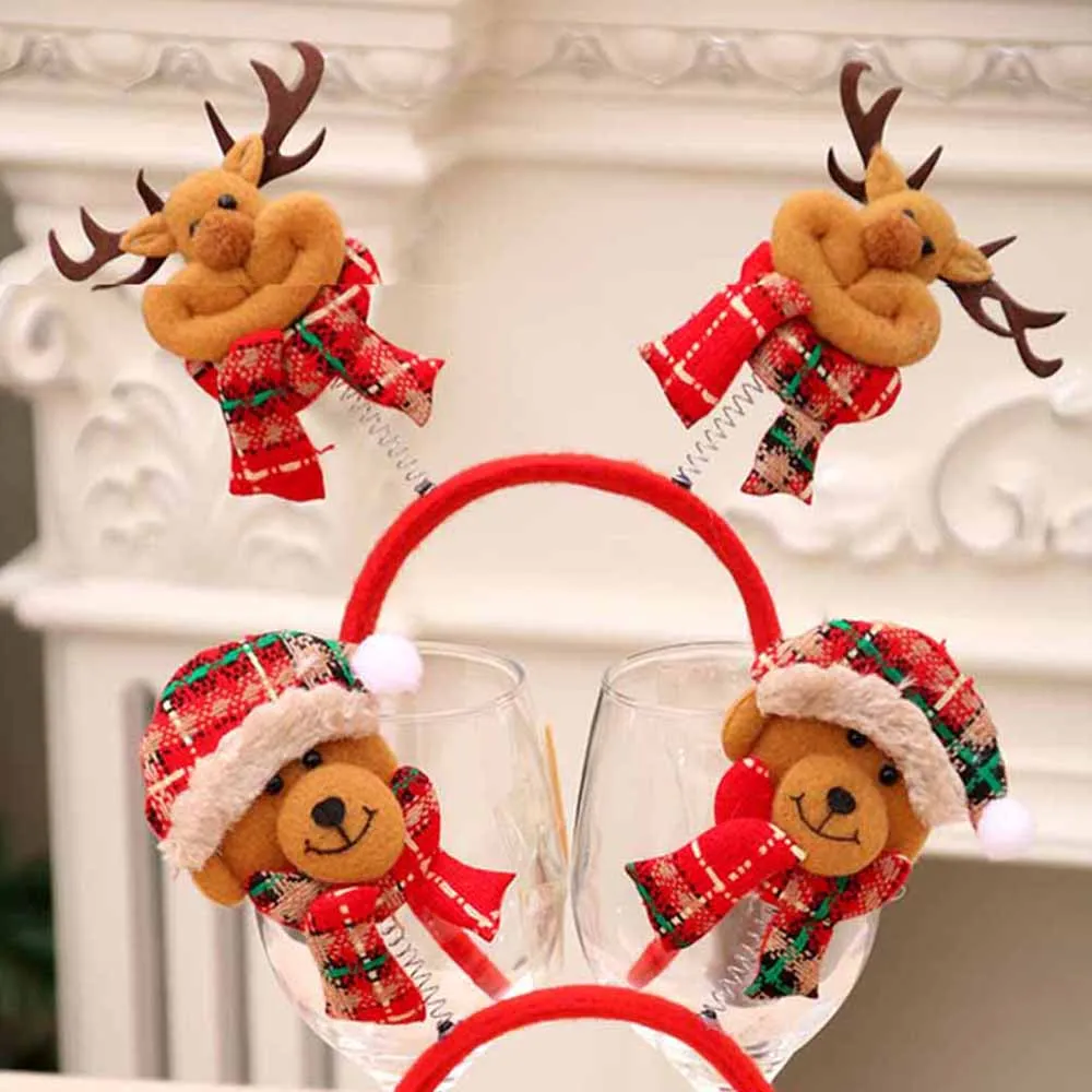 2019 Merry Christmas For Kids Elk Headdress Party Santa Snowman Xmas Decoration Hair Band Clasp Headwear | Дом и сад