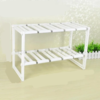 

Single-layer double-layer cabinet rack layered under sink rack is filled with kitchen retractable pot rack