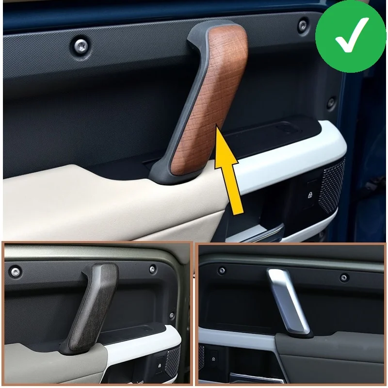

NEW!!! ABS Chrome Oak Grain For Land Rover Defender 110 130 2020 Car Inner Handle Decoration Cover Tirm Accessories