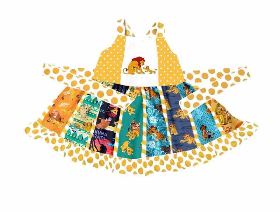 

The lion king summer fashion girl style boutique clothing party dress for children