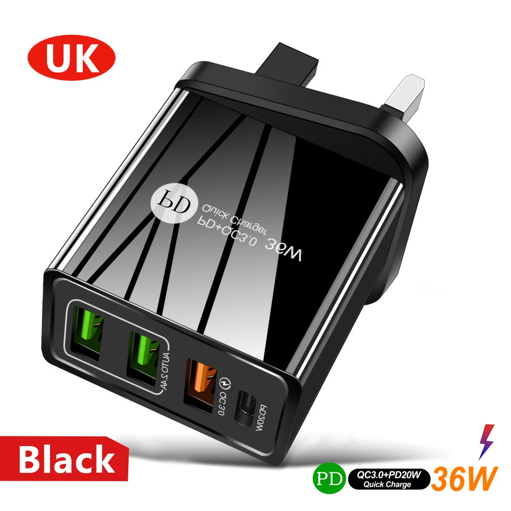 usb c 5v 3a USB PD Fast Charger EU UK Plug Quick Charger QC 3.0 Power Adapter For iPhone 13 12 Series Xiaomi Samsung Huawei Fast Charging 65 watt charger Chargers