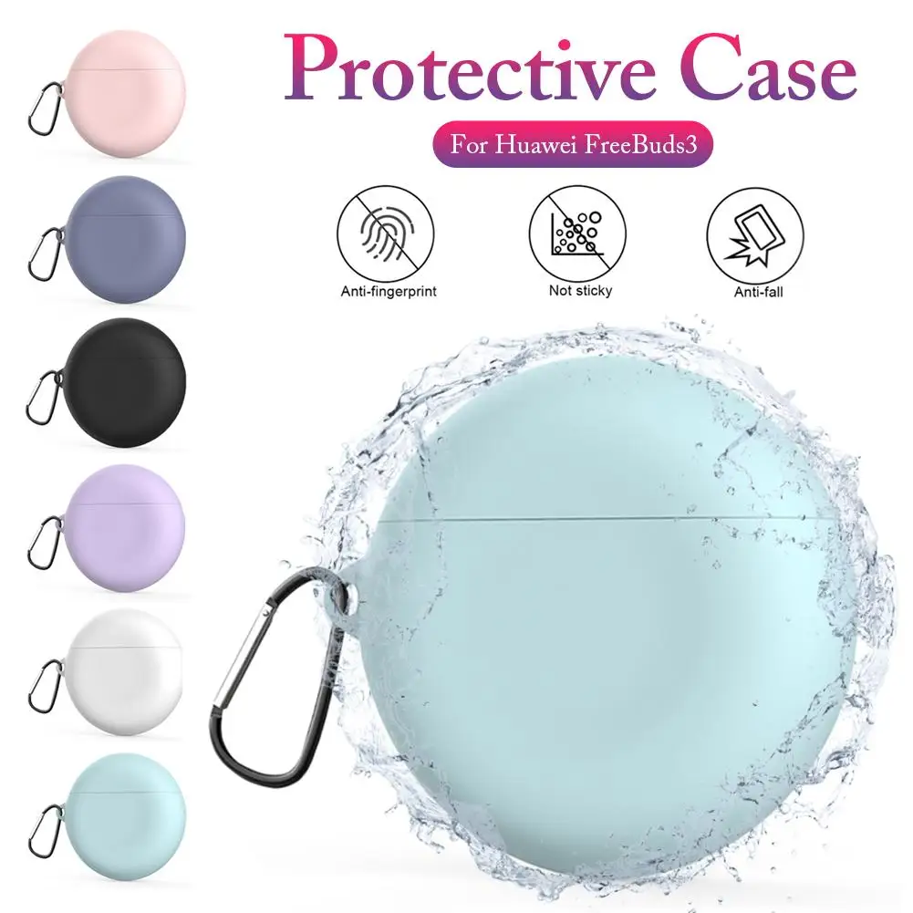 

Colorful Anti-Drop Bluetooth Earphone Case Silicone Full-Cover Protective Headset Box Storage Carrying Bag For Huawei Freebuds