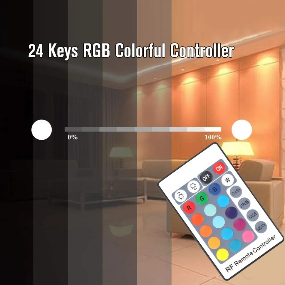 Светодиодный контроллер с алюминиевым корпусом, 24 клавиши, RGB цветной контролер, DC 12-24 В, RF беспроводной пульт дистанционного управления, RF пульт дистанционного управления