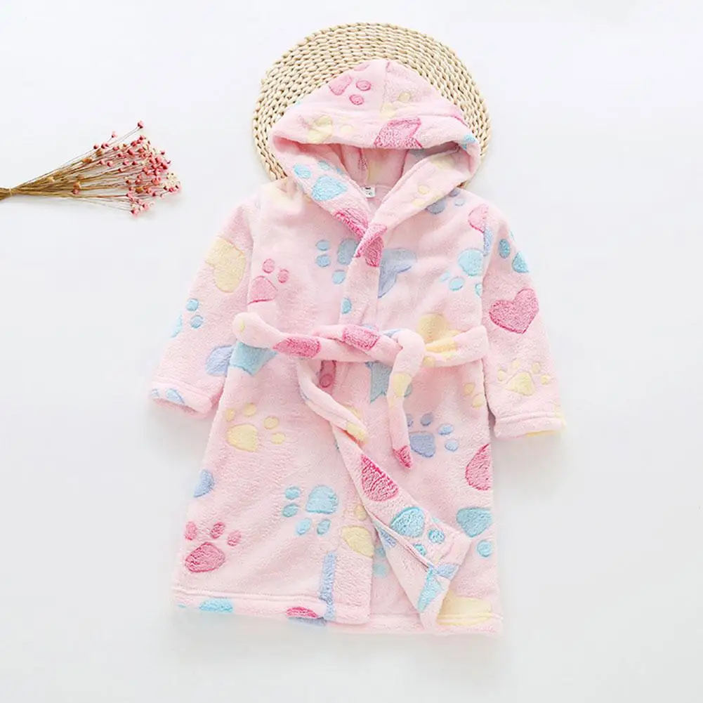 Kidlove, детский банный халат с героями мультфильмов для малышей на осень и зиму, домашняя фланелевая ночная рубашка