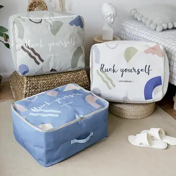 

Large Size Moistureproof Cotton Linen Storabe Bag for Cloest Quilt Blanket Organize