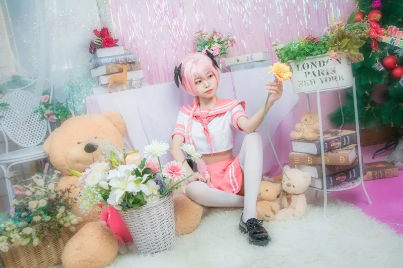 Костюм для косплея Fate Apocrypha Astolfo JK школьная форма топ + юбка парик Полный комплект