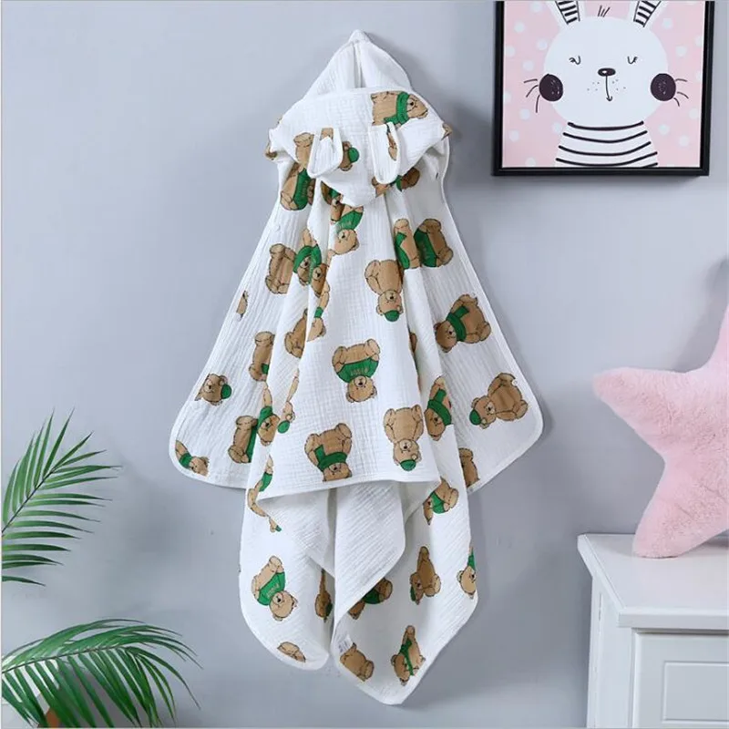 Baby Comforter Blanket Baby Bathrobe Super Soft Baby Hooded Bathrobe Infant Sleeping Bag Swaddle Wrap Blankets Newborn Baby Bath Hooded Poncho Spa Towels