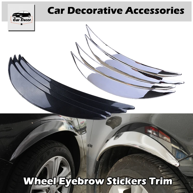 2X Carbon Fiber Diffuser Fender Flare Lip Trim Wheel Wall Panel Sticker