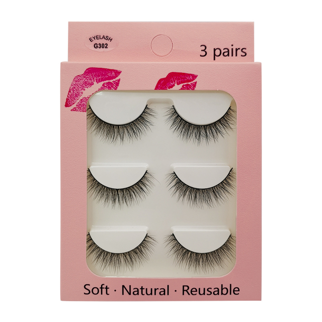 lashes 3/4 pairs false lashes natural fluffy dramatic 3D mink  eyelashes cilio mink eye lash for maquiagem makeup faux cils