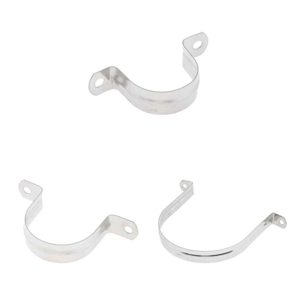 3pcs Stainless Steel 304 Saddle Clip Riding Clamp Pipe Downpipe 40/50/120mm