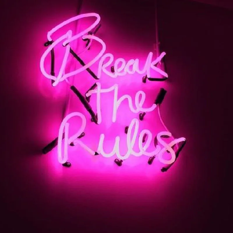 Neon Sign For Break the Rules Glass Tubes Lamp neon Windows light advertise custom LOGO Handmade art light dropship for sale Neon Sign For Break the Rules Glass Tubes Lamp neon Windows light advertise custom LOGO Handmade art light dropship for sale