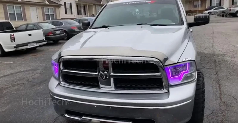 RGB Angel Eyes Multi-Color LED Ring Turnning Light DRL Car Headlight Taillight Angel Eyes For 2009- Dodge RAM Truck