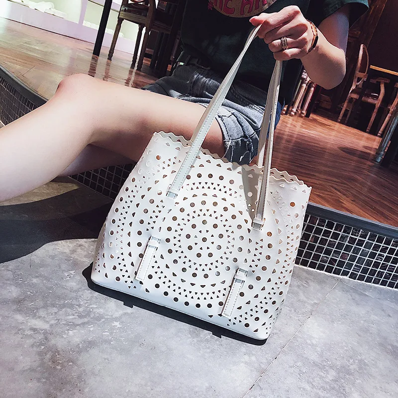 

Big Bag 2020 Summer New Style Tote Bag Simple Versatile Handbag Korean-style Fashion Hollow out Shoulder Bag