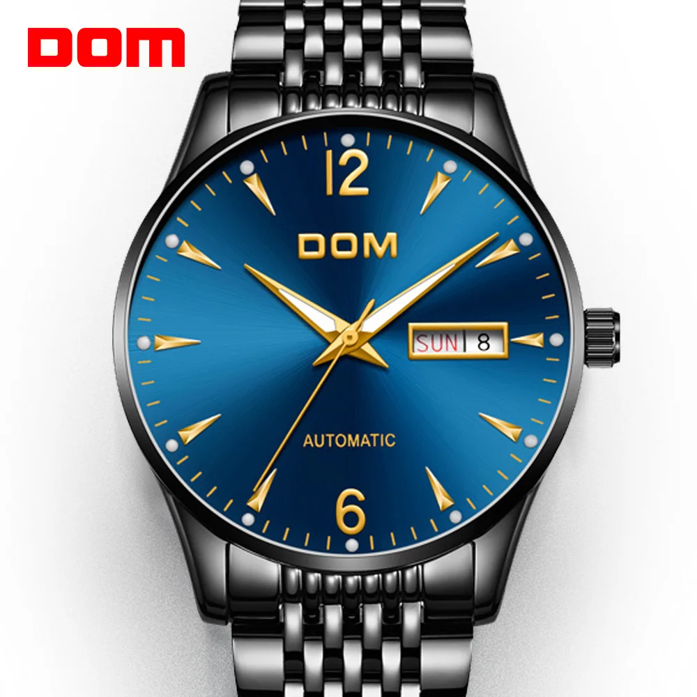 

Mechanical Watch DOM Automatic Mens Watch Top Brand Luxury Steel belt Casual Leather Waterproof Watch Men M-89BK-2M2