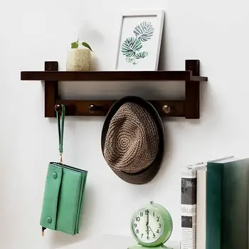 

4 Hooks Wooden Wall Mounted Racks Home Decor Furniture Coat Rack Hat Clothes Hanger Kitchen Wall Brack Hanging Folding Hook