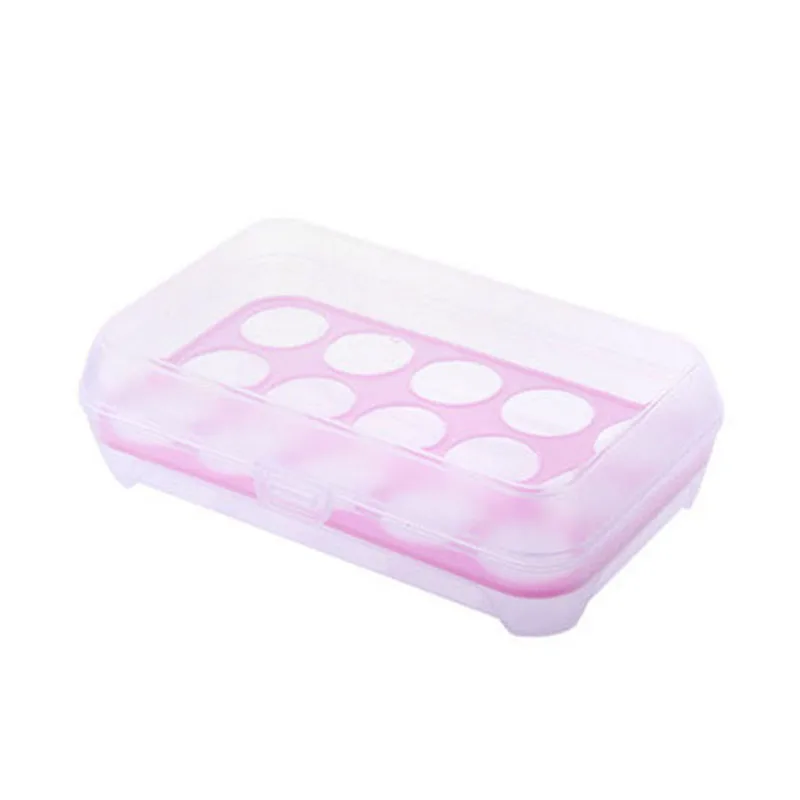 

15 Lattice Egg Box Refrigerator Crisper Container Outdoor Portable Eggs Carton Plastic Space-saving Eggs Organizer 4Colors h3