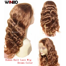 WINBO малайзийские волнистые волосы, для придания объема 13x6 Синтетические волосы на кружеве al парики Волосы remy черный Для женщин парики 13x4 Синтетические волосы на кружеве парики блондинка коричневый Цвет
