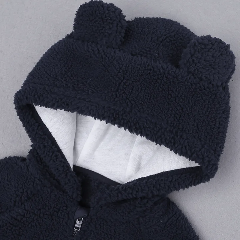 SHUJIN пуловер с капюшоном с длинными рукавами и ушками животных для маленьких мальчиков и девочек топы для новорожденных; теплая одежда; пальто Верхняя одежда для холодной зимы