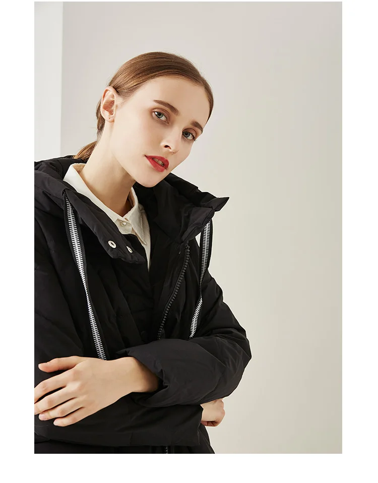 New fashion fluffy warm hooded oversize real down parkas coat female winter bread style longer stars warm thick jacket F318
