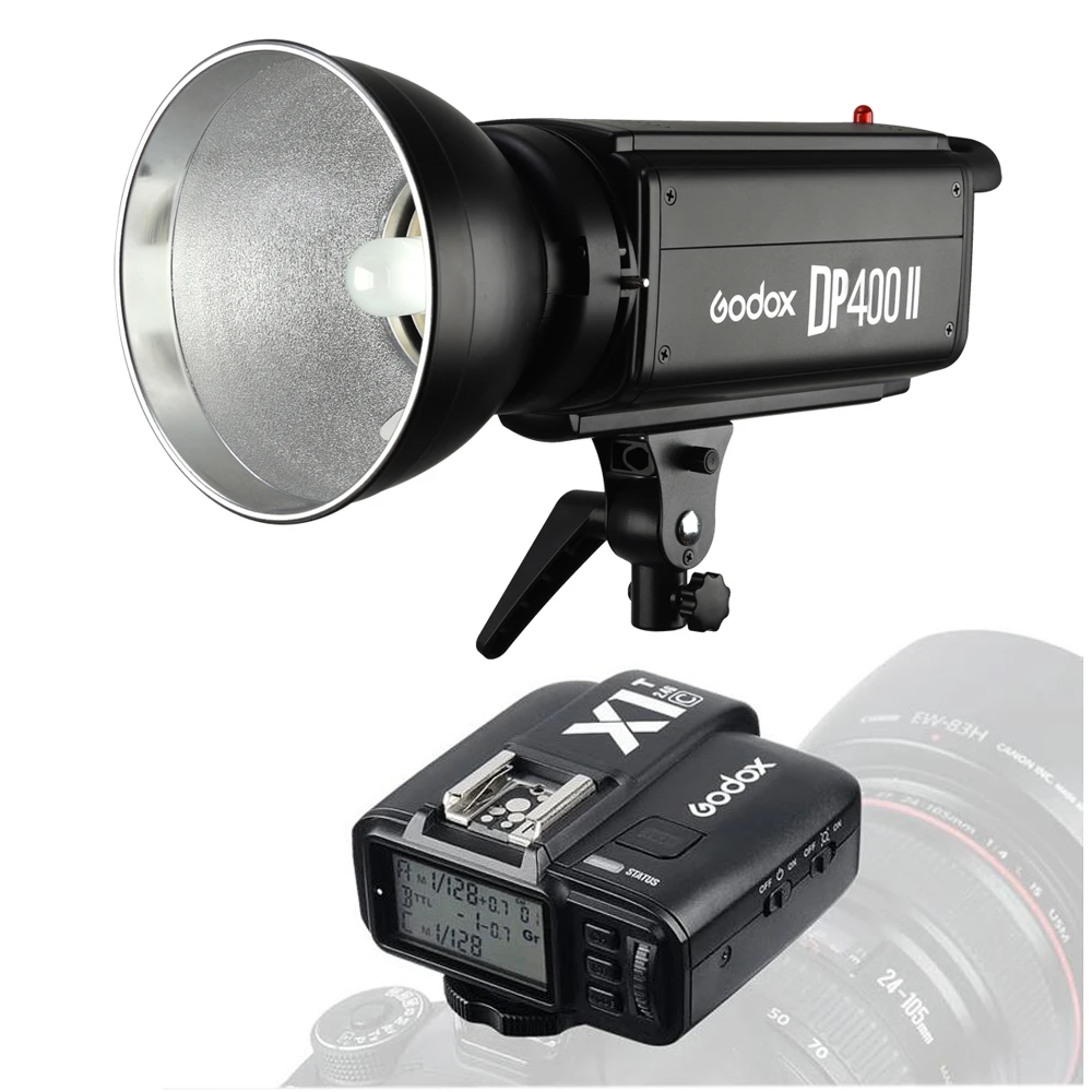 DHL Godox DP400II 400W 2,4G беспроводное устройство x-образная Системы студийной стробоскопической вспышки Bowens светильник 400Ws GN65 Pro фотографии светильник ing флэш-светильник - Цвет: DP400II and X1T-N