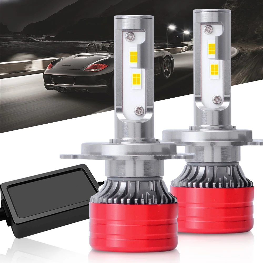 2PCS Super Bright CSP LED Chip H7 H11 H4 9005 HB3 9006 HB4  Car LED Headlight Bulbs100W 30000LM 6500K Fog Lamp LED Car Light