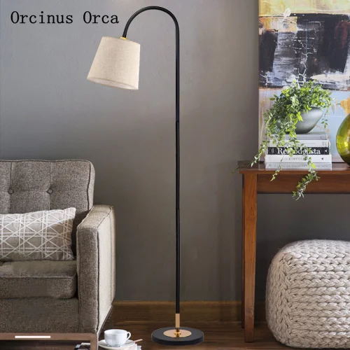 Nordic modern simple fishing floor lamp living room study bedroom bedside lamp LED eye protection reading vertical table lamp