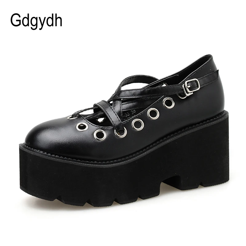 Женские студенческие туфли Gdgydh черные повседневные из искусственной кожи на