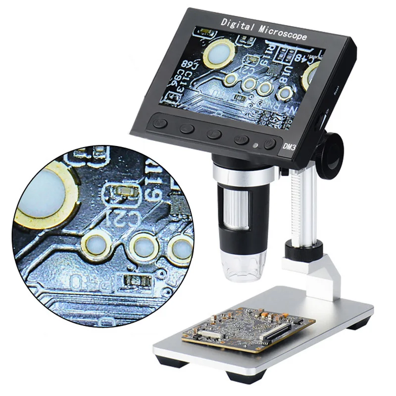 

1080P HD 2.0MP USB Wireless Digital Electronic Microscope 4.3"LCD Display Microscope LED Stand Real-Time PCB Motherboard Repair