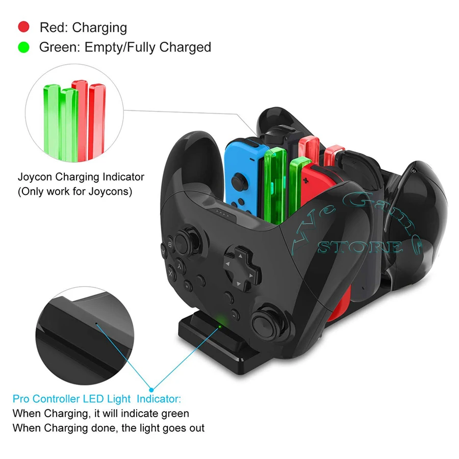 Аксессуары для Nintendo Switch Nitendo зарядное устройство switch 4 Joycon 2 Pro контроллер зарядная