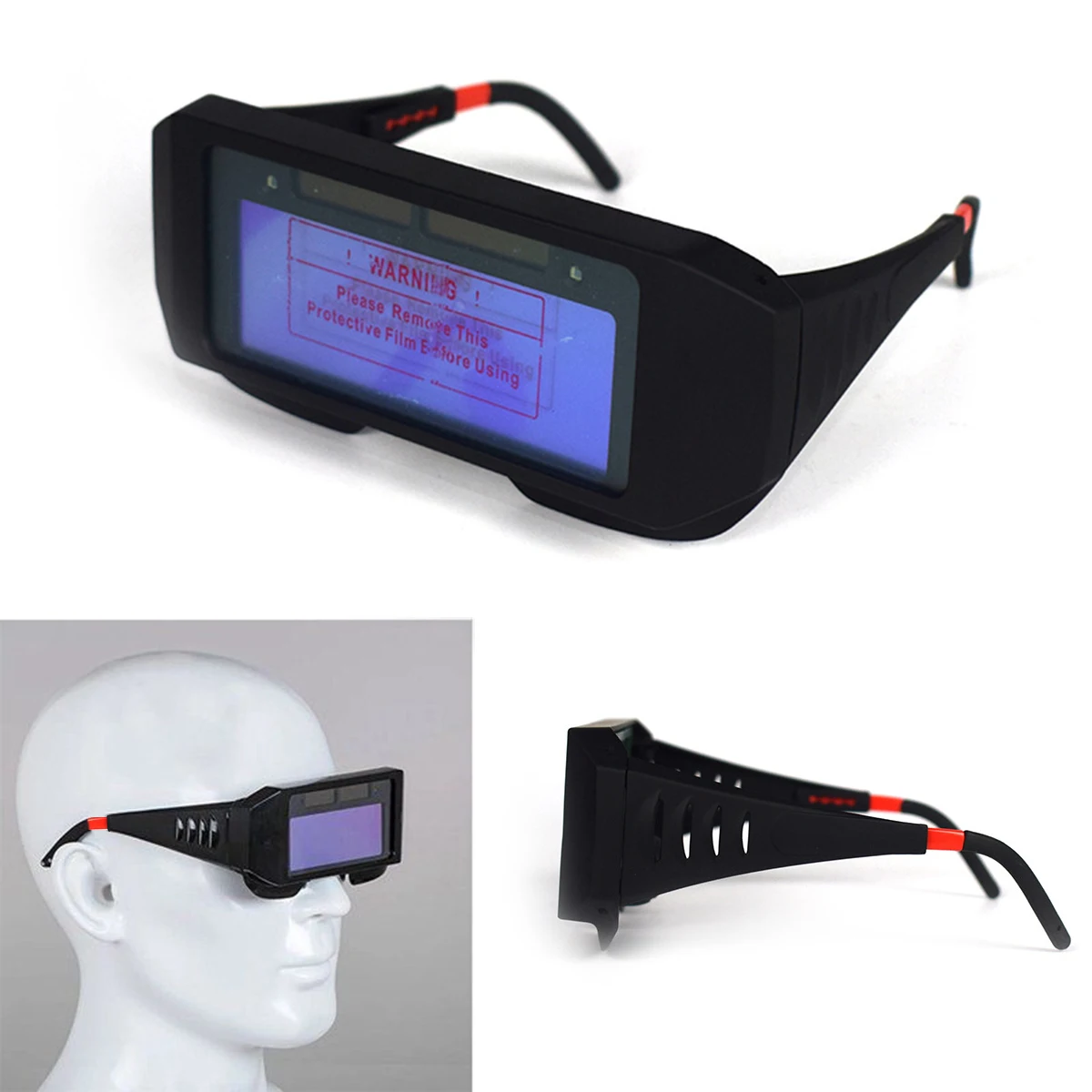 Welding Eyes Goggle Anti-Ultraviolet Solar Powered Auto Darkening Welding Mask Helmet Eyes Goggle Welder Glasses Anti-Glare