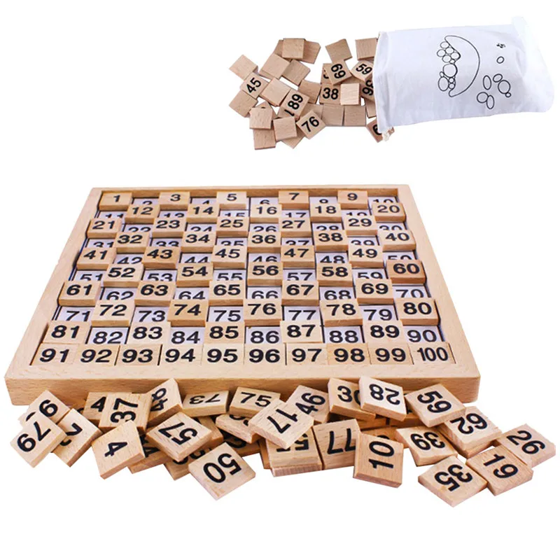 

Wooden Montessori Digital Board 1-100 Continuous Numbers Kids Child Math Teaching Toy Wooden Number block