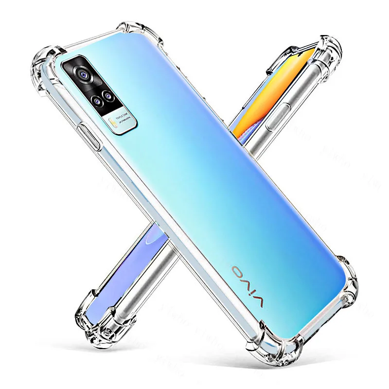 Armor Silikonfodral för VIVO Y31 Y51 Y72 Y52 Mjukt genomskinligt skydd på För VIVO Y70 Y50 Y30 Stötsäkert Transparent Fodral Coque Y 31 51_voghion.com