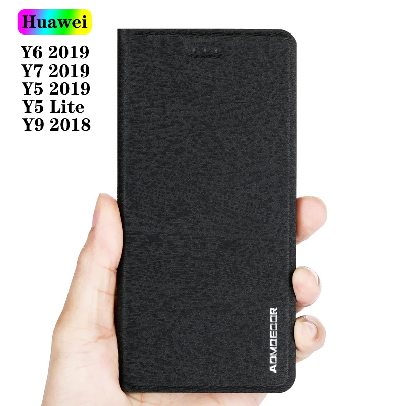 

Leather Flip Case Cover for Huawei Y6 2019 Y7 2019 Y5 Lite Y6 Prime Y9 2018 Mobile Phone Flip Wallet Back Covers Cases