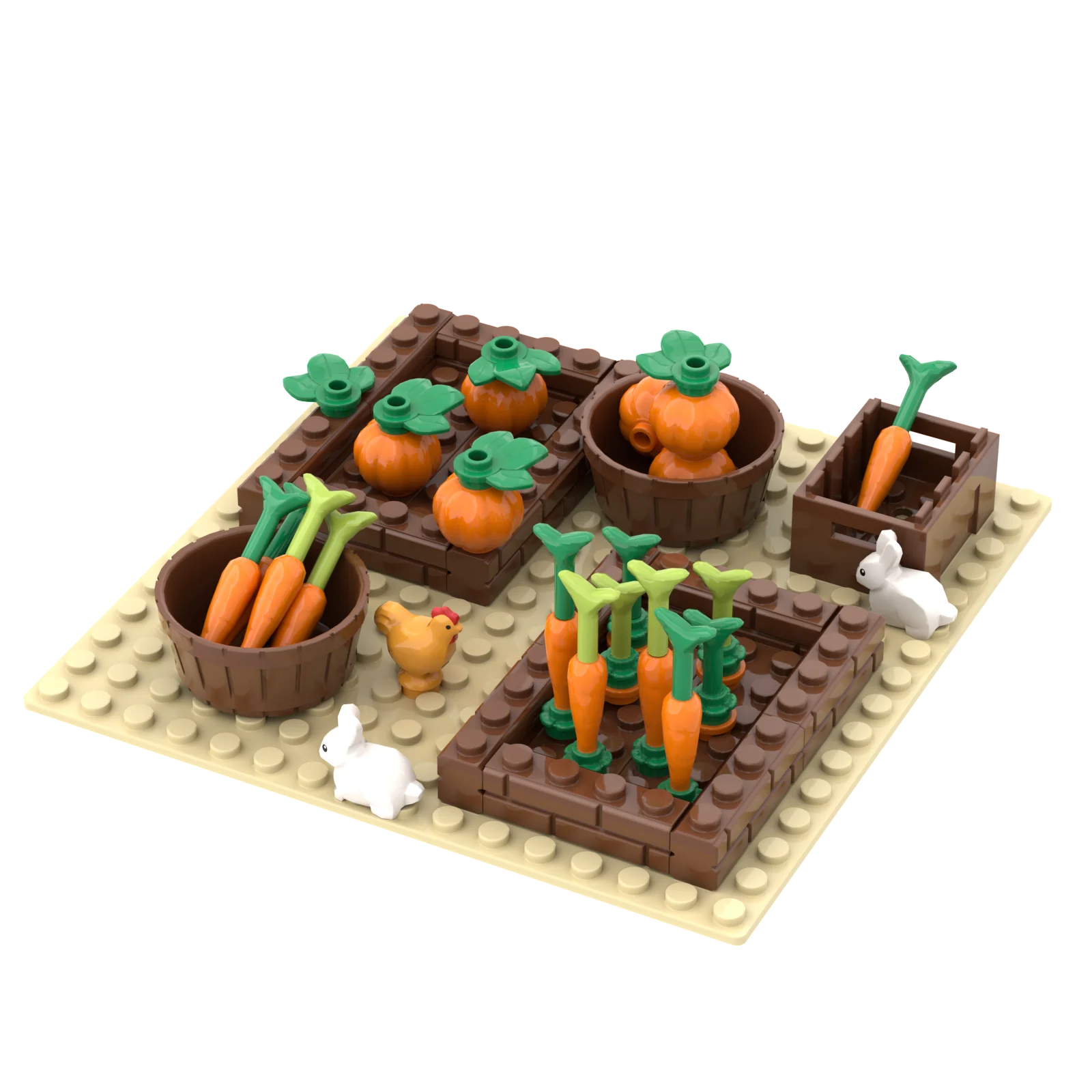 [MOC Hub] куриный домик с тыквенной фермой совместимый крупными брендовыми