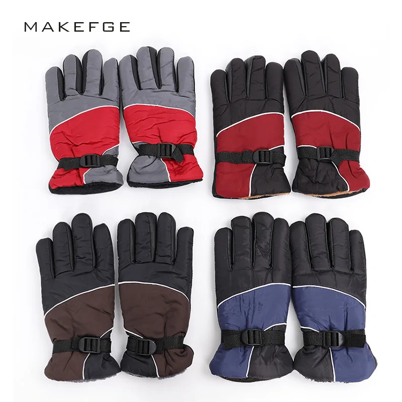 

2019 men's winter gloves warm non-slip thickening gloves full finger size adjustable quality waterproof gloves ski outdoor warm
