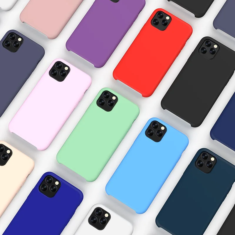 

Liquid Silicone Case for iPhone 11 Pro Max on iPhone XR X XS Max Luxury Phone Protective Case Cover for iPhone 7 8 6S 6 Plus