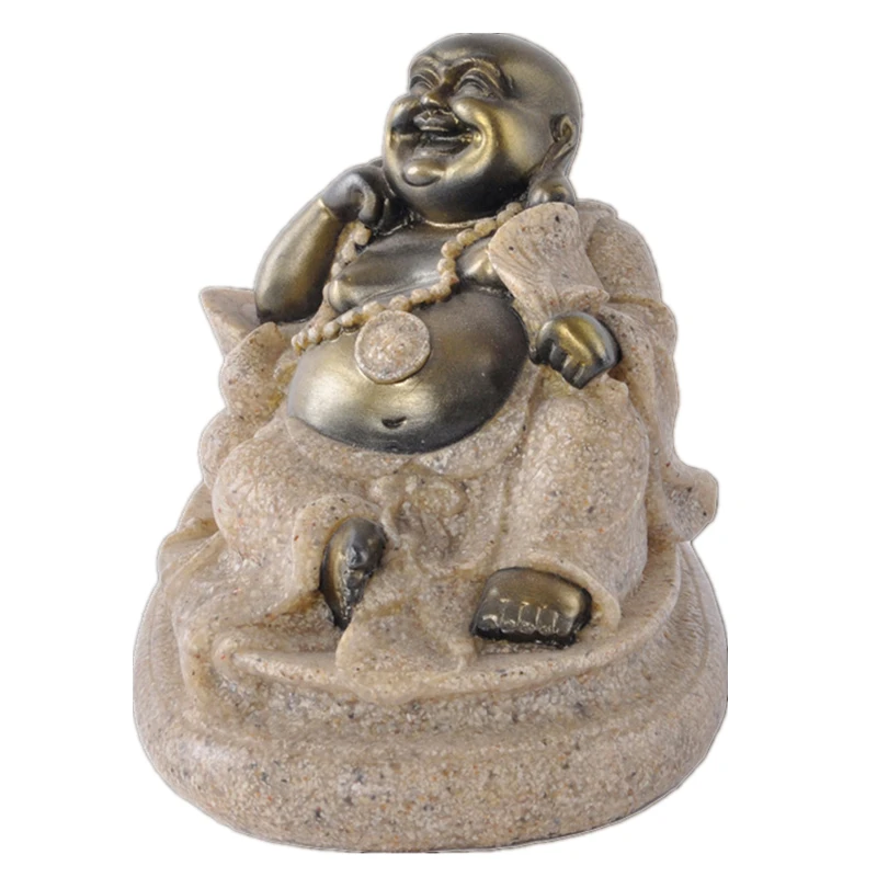 Vintage Home Decor Decoration Feng Shui Desk Decoration Miniature Figurines Maitreya Buddha Figurines Sand Religious Laughing