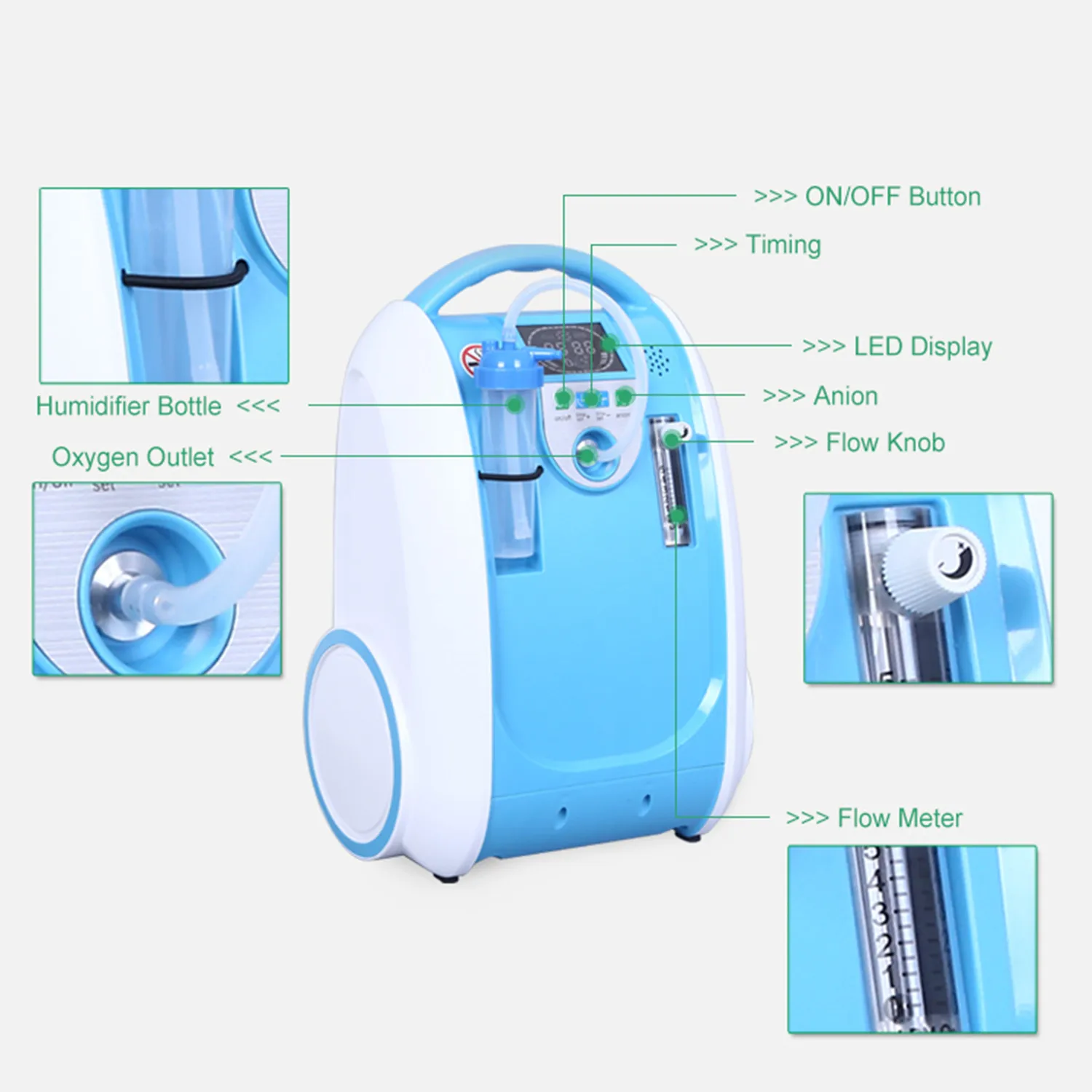 Oxygen Respirator Concentrator Household Generator Oxygen Inhaler 24 Hours Continuous