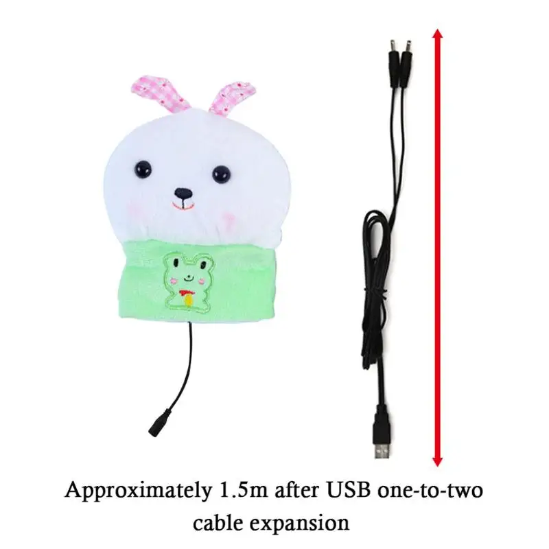 USB перчатки с подогревом прочные зеленый кролик зимние вязаные термоперчатки для лыжного кемпинга зеленые уличные Принадлежности для мотоциклов