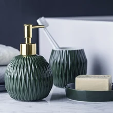 Круглый дизайнерский керамический дозатор жидкого мыла 400 мл дозатор шампуня дезинфицирующее средство для рук бутылки аксессуары для ванной комнаты H114