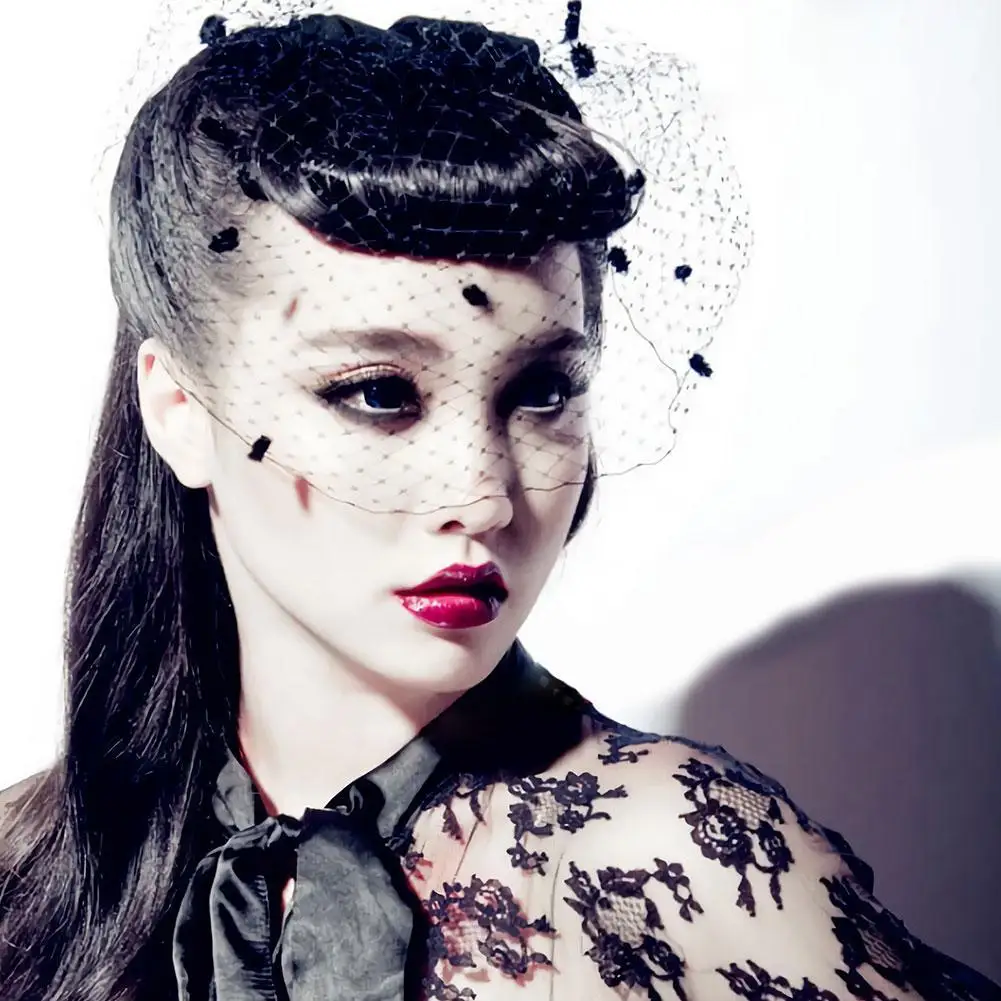 White/Black Ivory Bridal Net Birdcage Veils Charming Wedding Veil Hats Halloween Hats Fascinator Face Veils bridal veil